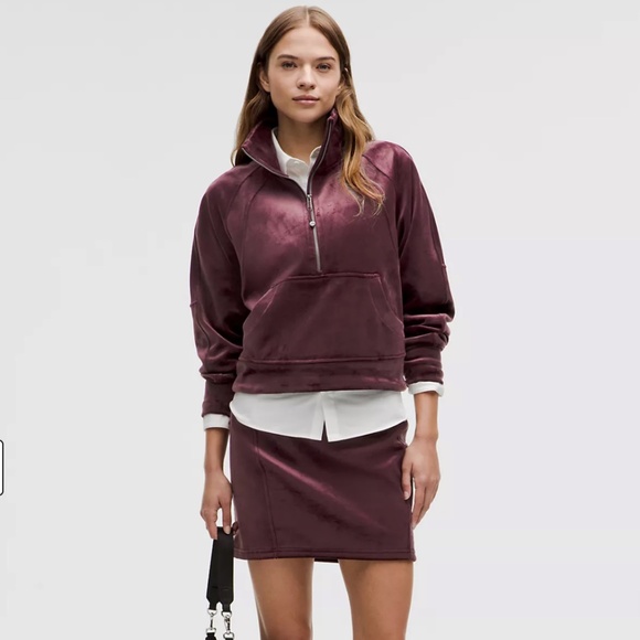 Scuba High-Rise Mini Skirt Velvet - Picture 1 of 7